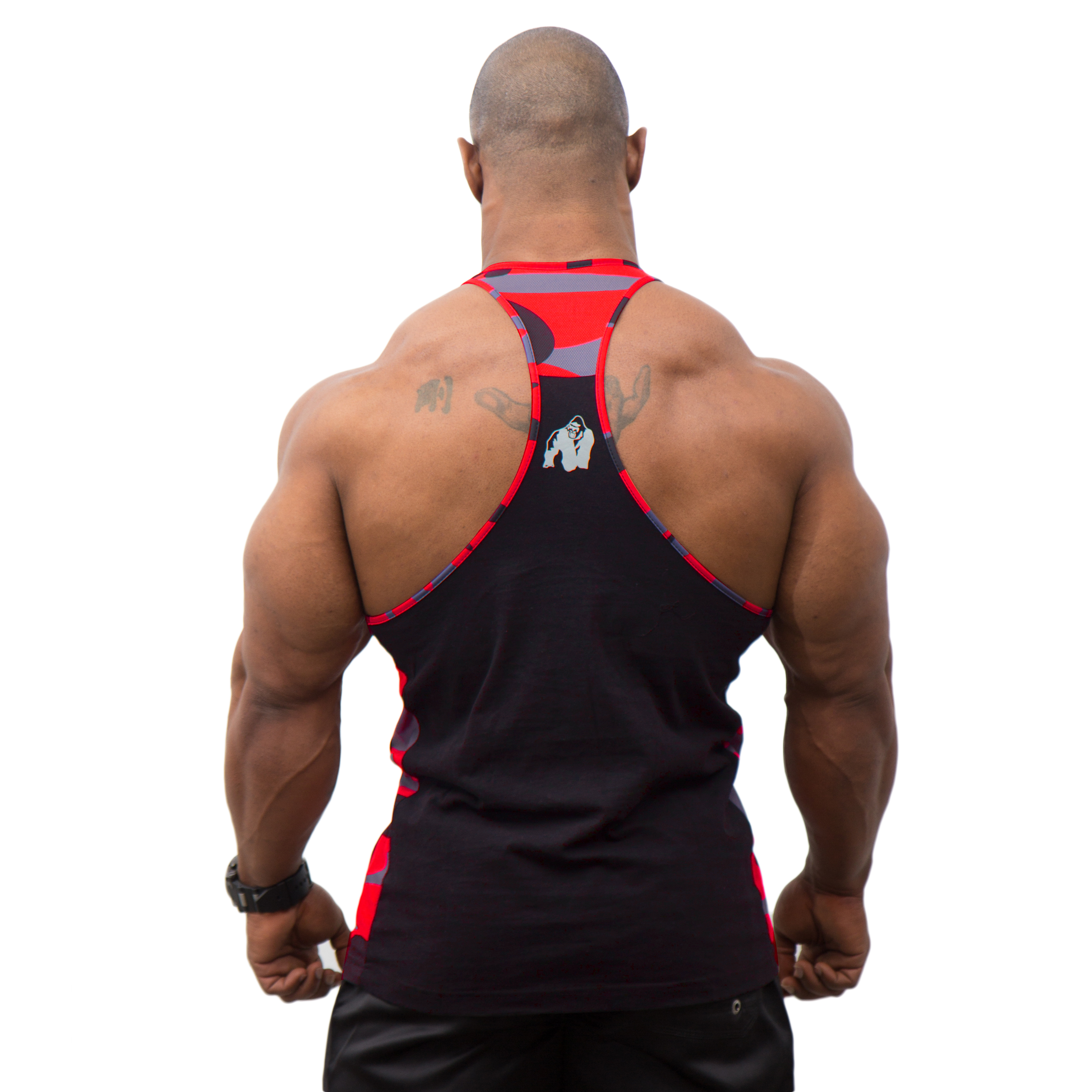 Sacramento Camo Mesh Tanktop, black/red - 2