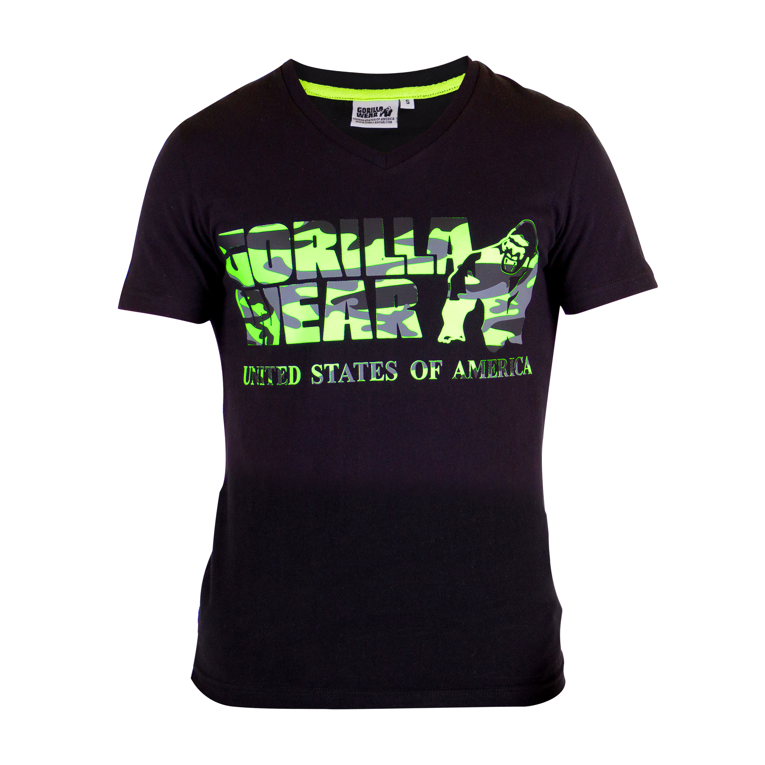 Sacramento V-Neck Tee, black/lime - 2