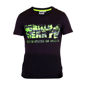 Sacramento V-Neck Tee, black/lime