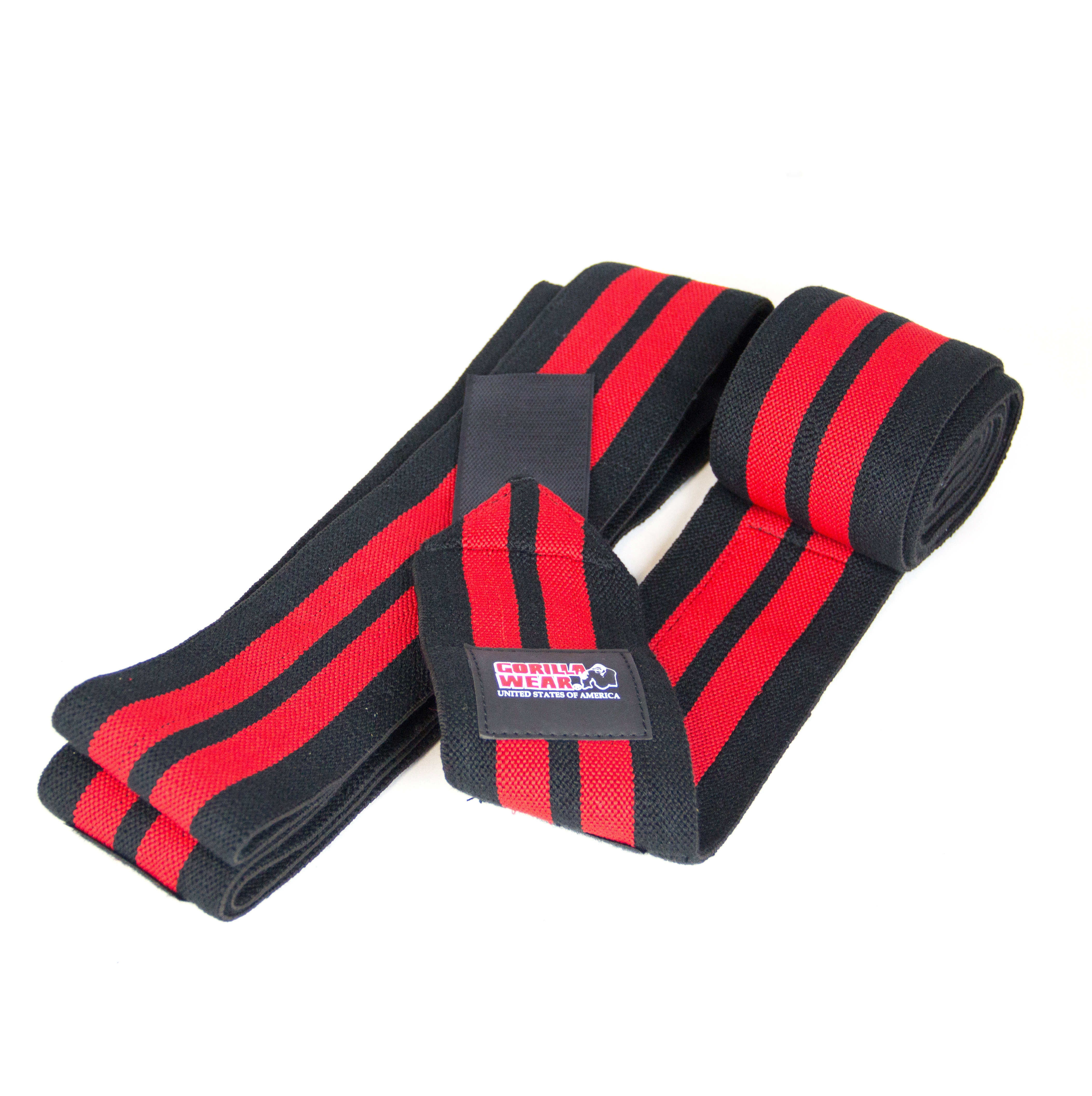 Knee Wraps, black/red, 2 m - 3