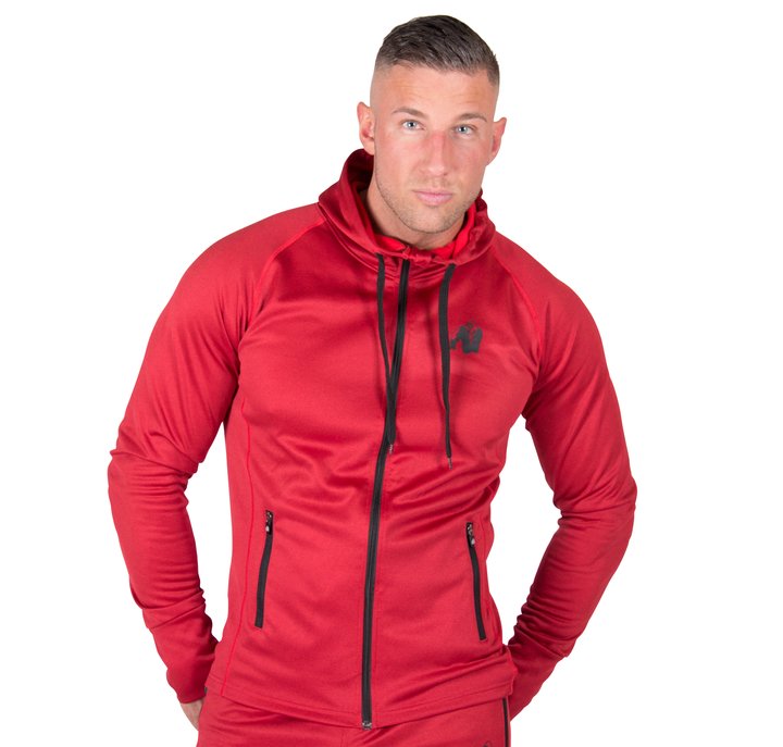 Bridgeport Zipped Hoodie, red