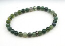 Unisex armband i gröna mossagater 6 mm 