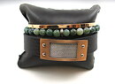 Unisex armband i gröna mossagater 6 mm 