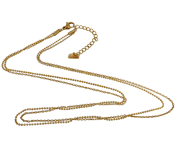 Stål halsband guld plätterad två tunna kedjor  csthlm