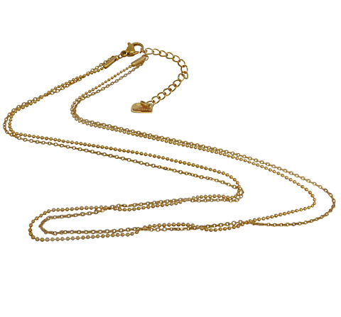 Stål halsband guld plätterad två tunna kedjor  csthlm