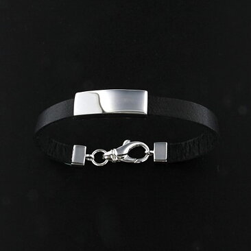 LÄDER ARMBAND MED SILVERBRICKA 925 GRAVERBAR