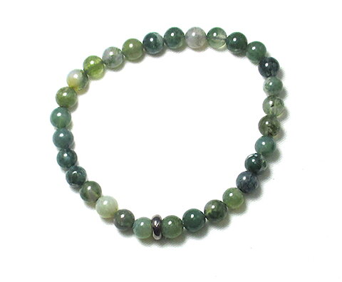 Unisex armband med äkta stenar, mossagat