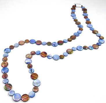 FAIR TRADE HALSBAND BLÅ/BRUN LÅNGT