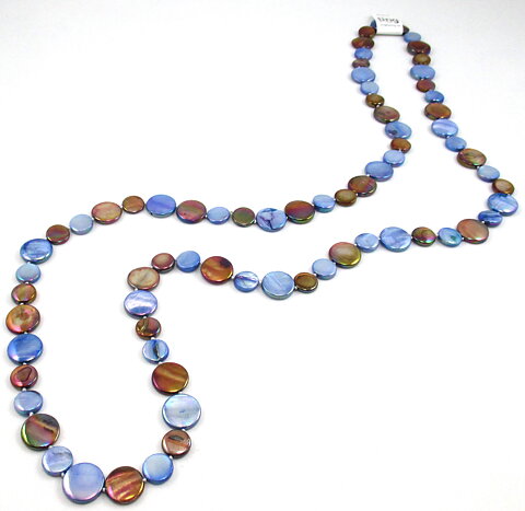 FAIR TRADE HALSBAND BLÅ/BRUN LÅNGT