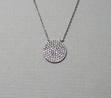Silverhalsband med cirkel hänge 13,5 mm