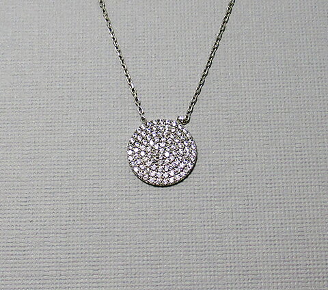 Silverhalsband med cirkel hänge 13,5 mm