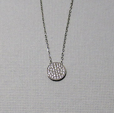Silverhalsband med cirkel hänge 9 mm