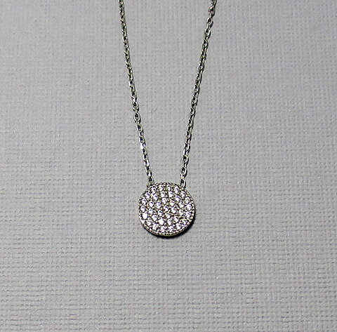 Silverhalsband med cirkel hänge 9 mm