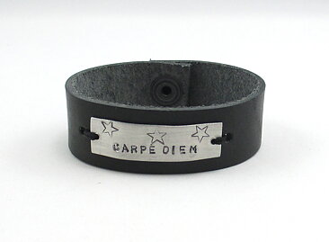 Armband Läder Carpe diem