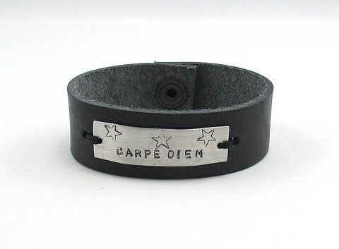 Armband Läder Carpe diem