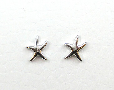 Silver örhängen starfish