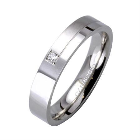 CAPRICCIO RING I STÅL MATT OCH BLANK MED LITEN STEN