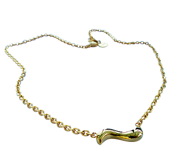 Stål halsband waves guld,från Yggdrasil