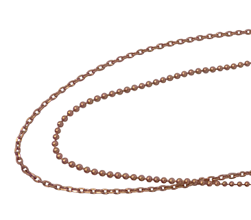Stål halsband två tunna kedjor rose'  csthlm