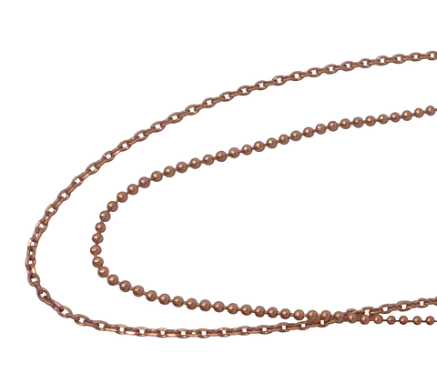 Stål halsband två tunna kedjor rose'  csthlm