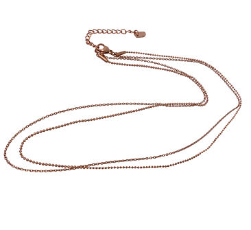 Stål halsband två tunna kedjor rose'  csthlm