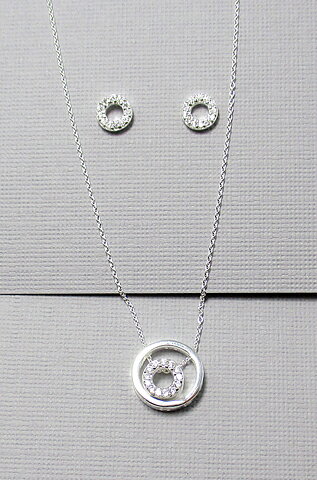 Silver set halsband och örhängen