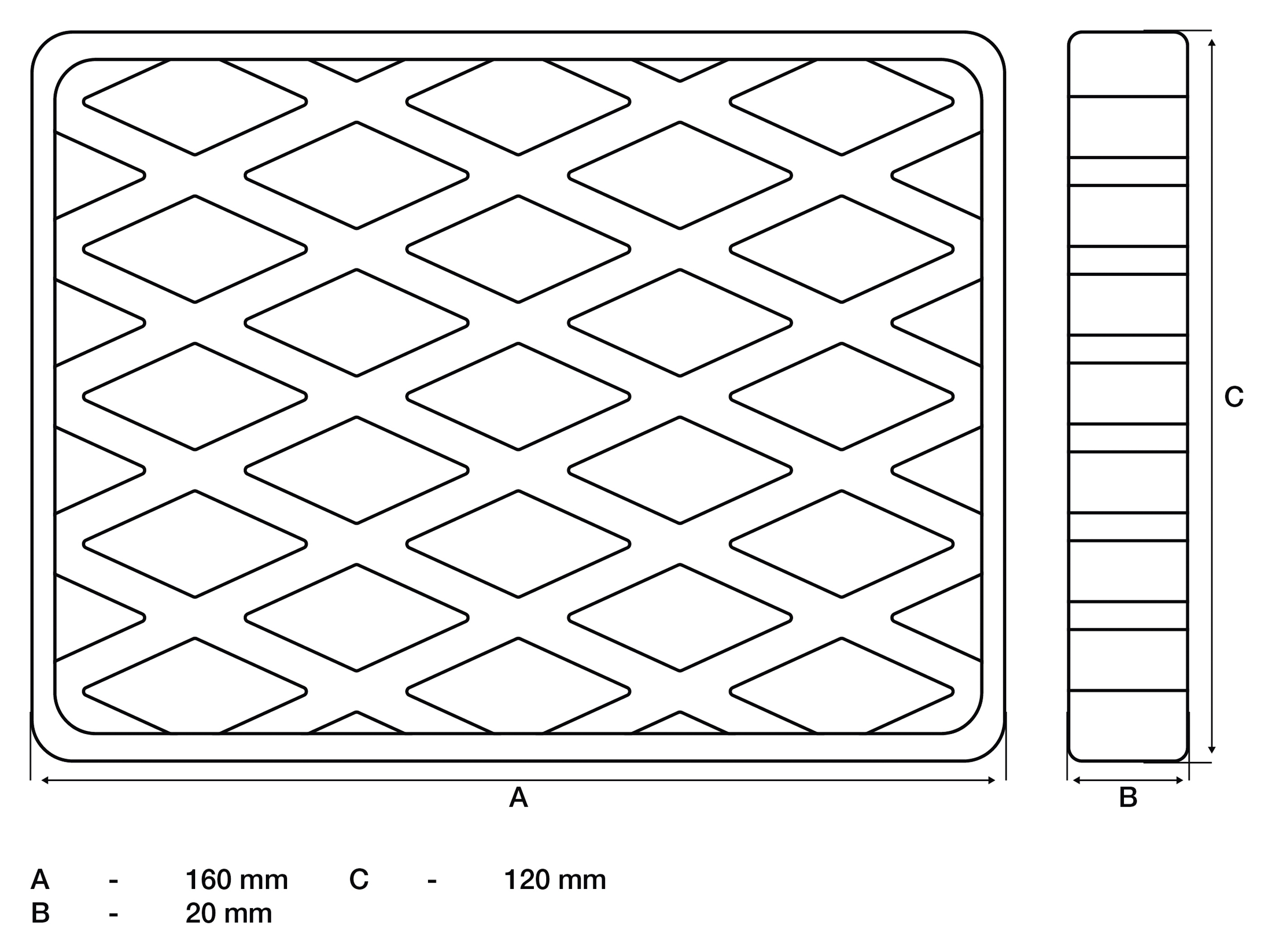 Gummikloss&nbsp;160 x 120 x 20 mm - 2