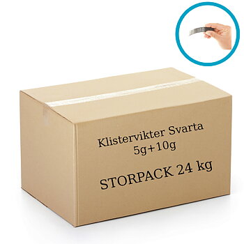 Klistervikter på remsa SVARTA 6kg x 4st (24kg) - (5g+10g)