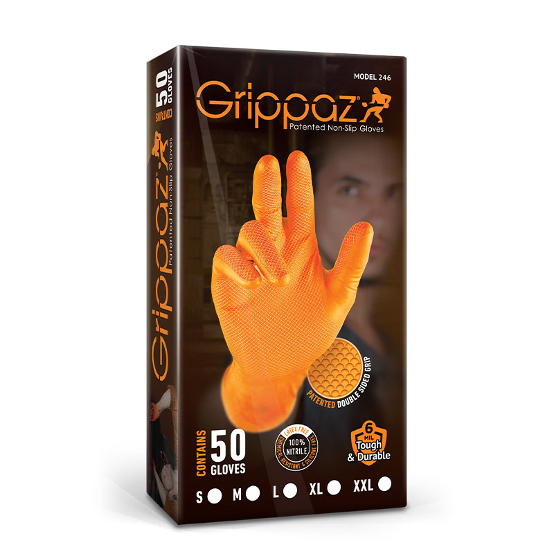 Grippaz Handskar Orange Storlek M