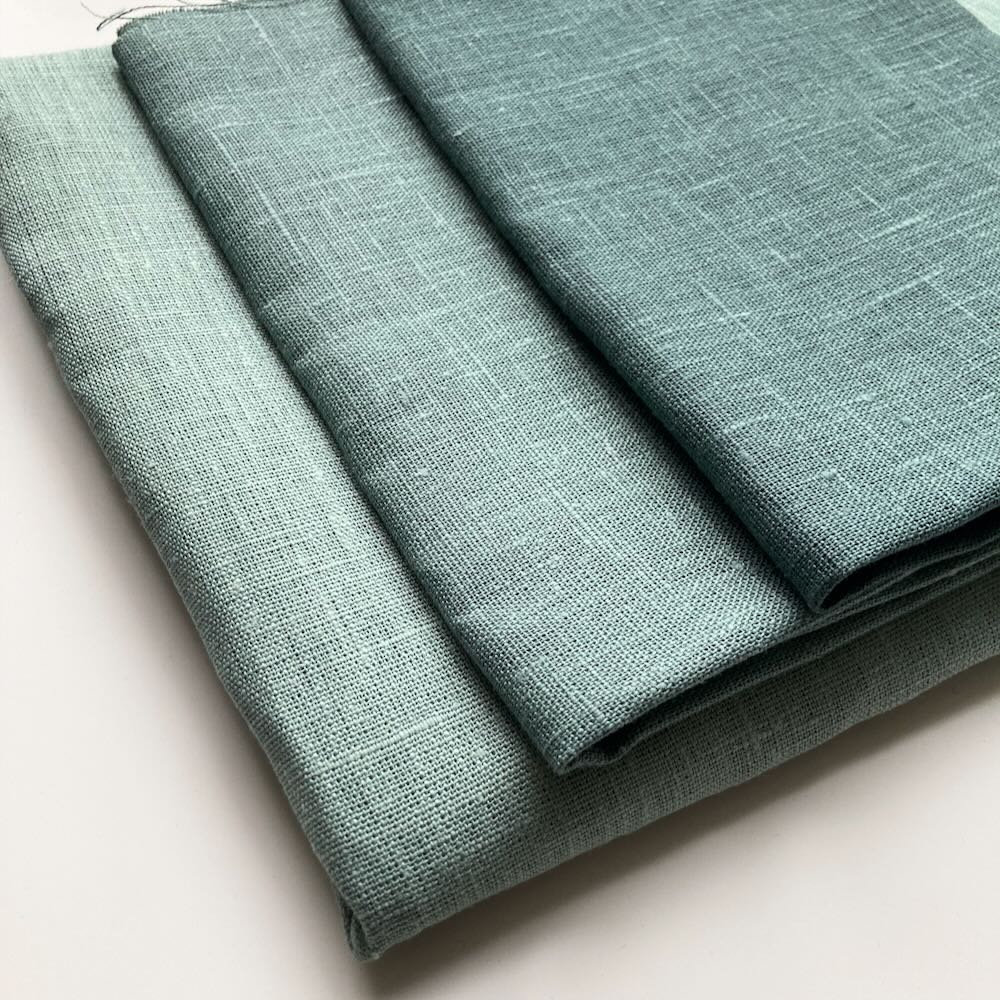 Linen 100x50 cm, 269g/m2 Dark Foggy Green - 2