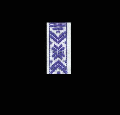Traditional folk art ribbon 15 mm blue on white 1068-19  - 2