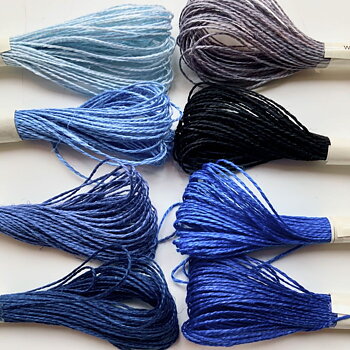 Linen hand sewing thread 16/2 Blue and grey hues