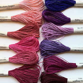 Linen hand sewing thread 16/2 Pink and purple hues