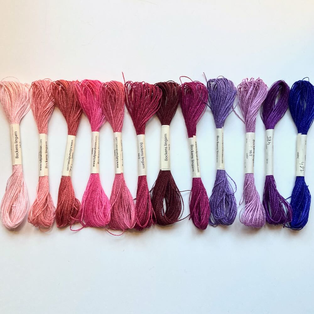 Lingarnstråd 16/2 till broderi Rosa och lila nyanser - 14