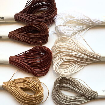 Linen embroidery thread 16/2 Natural and brown hues