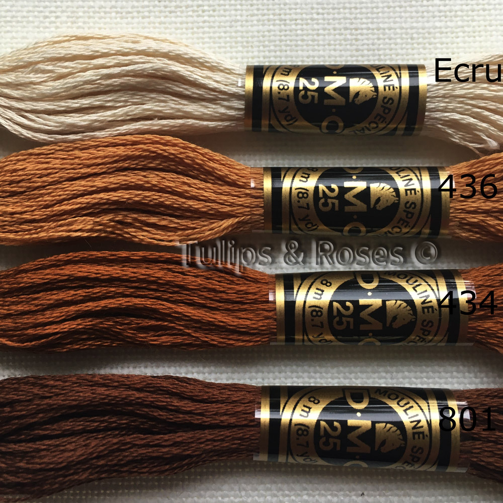  DMC Special 25 Mouliné broderigarn Gula Orange Bruna Nyanser - 13