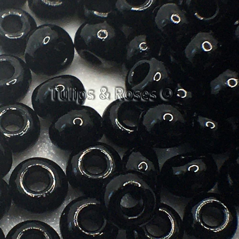 Rocailles 9/0 svarta Broderipärlor 1000