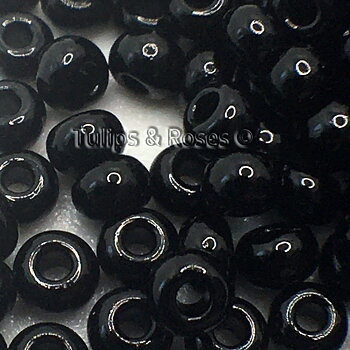 Rocailles 9/0 svarta Broderipärlor 1000