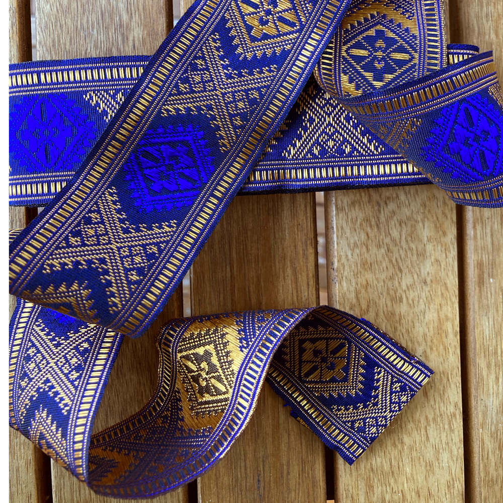 Decorative ribbon "Etnic"blue 40 mm - 2