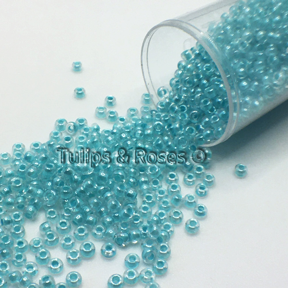 Seed beads 9/0 Mild Turquoise Green  Embroidery beads 7500 - 3