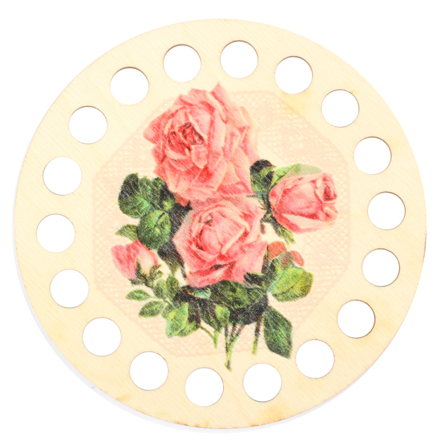 Broderigarns organisatör rund med rosa rosor Stor RTO-DZ31001 - 2