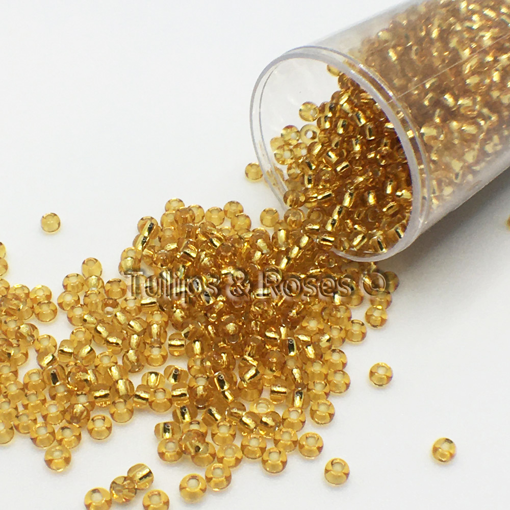 Seed beads 9/0 Gold foil Embroidery beads 1870 - 2