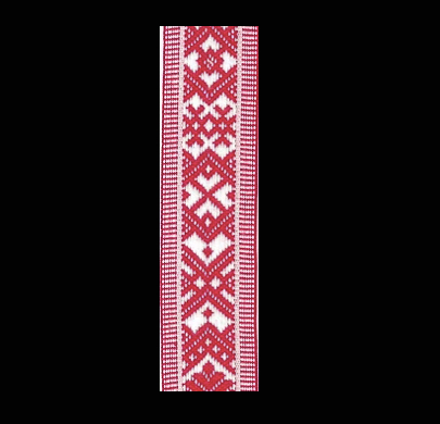 Folk art ribbon 25 mm red on white with stripes 1496-1 - 4