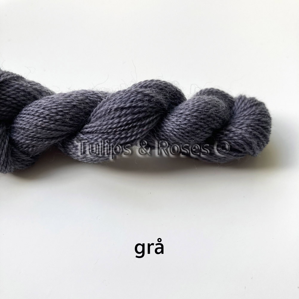 Yllebroderigarn REDGARN  20/2 Kamgarn Gråskala  - 6