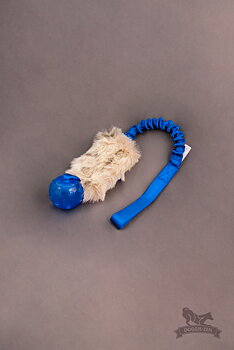 Elastisk belöningskampis med KONG Squeezz pipboll