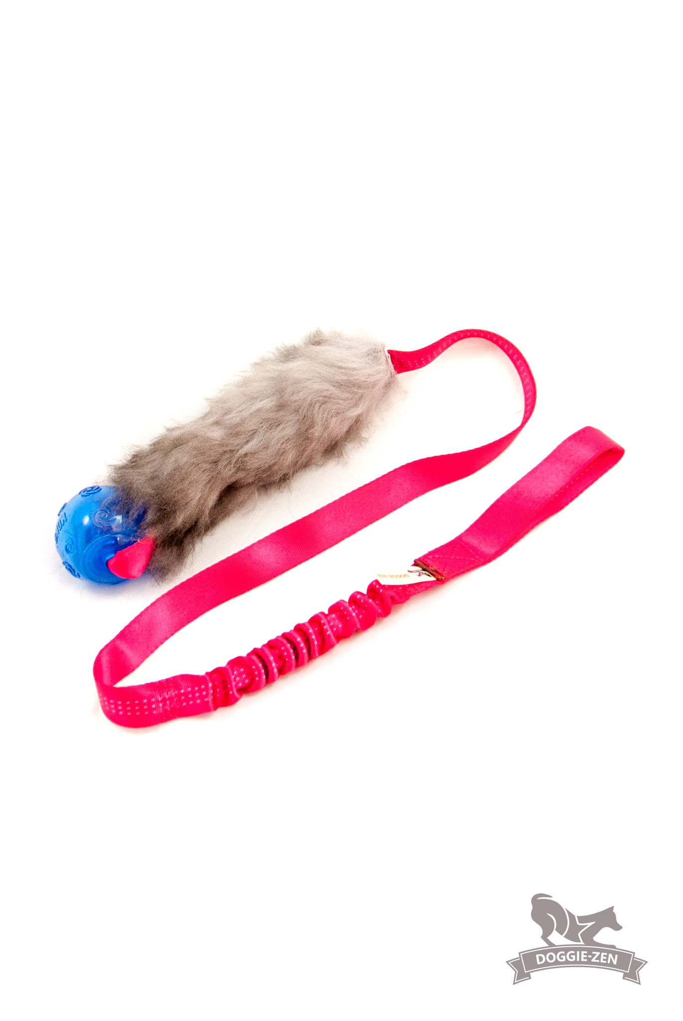 Bungee Sheepskin Chaser Tug L with KONG Squeezz Ball - 3