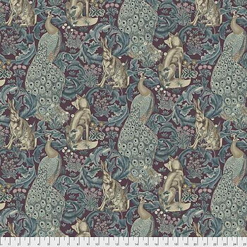 Tyg Standen Forest Plum William Morris & Co, metervara från Free Spirit