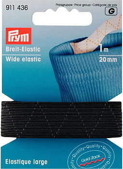 Resårband, Svart, 20mm, 1 meter, från Prym