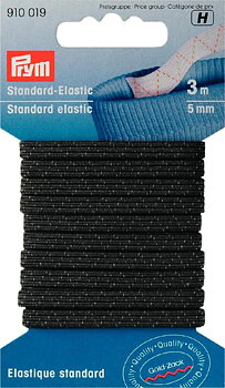 Resårband, Svart, 5mm, 3 meter, från Prym