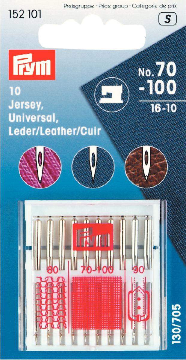 Symaskinsnålar, Jersey, Universal och Läder, Nr 70-100, från Prym